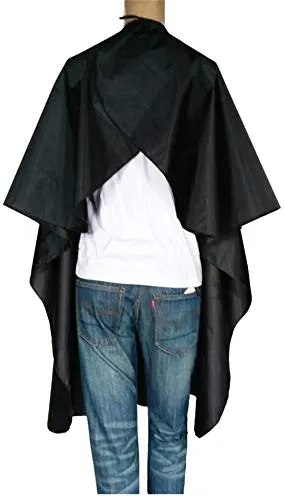2 Pack Nylon Waterproof Barber Styling Cape - Professional Salon Cape for Men, Unisex Black Hair Cutting Cape with Snap Closure, 59 47 inches Hairdresser Cape for Hair Cutting/Coloring/Perming