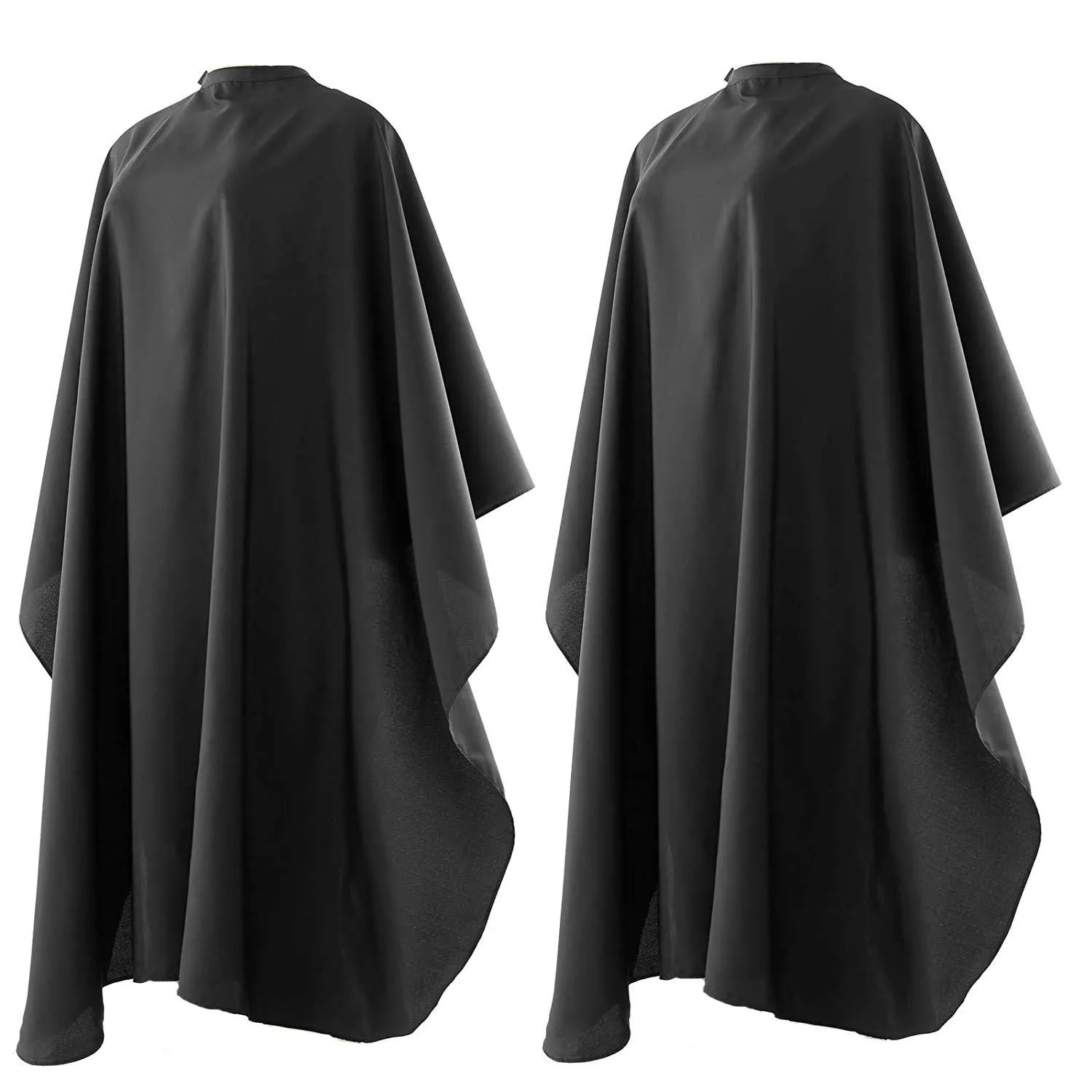 2 Pack Nylon Waterproof Barber Styling Cape - Professional Salon Cape for Men, Unisex Black Hair Cutting Cape with Snap Closure, 59 47 inches Hairdresser Cape for Hair Cutting/Coloring/Perming