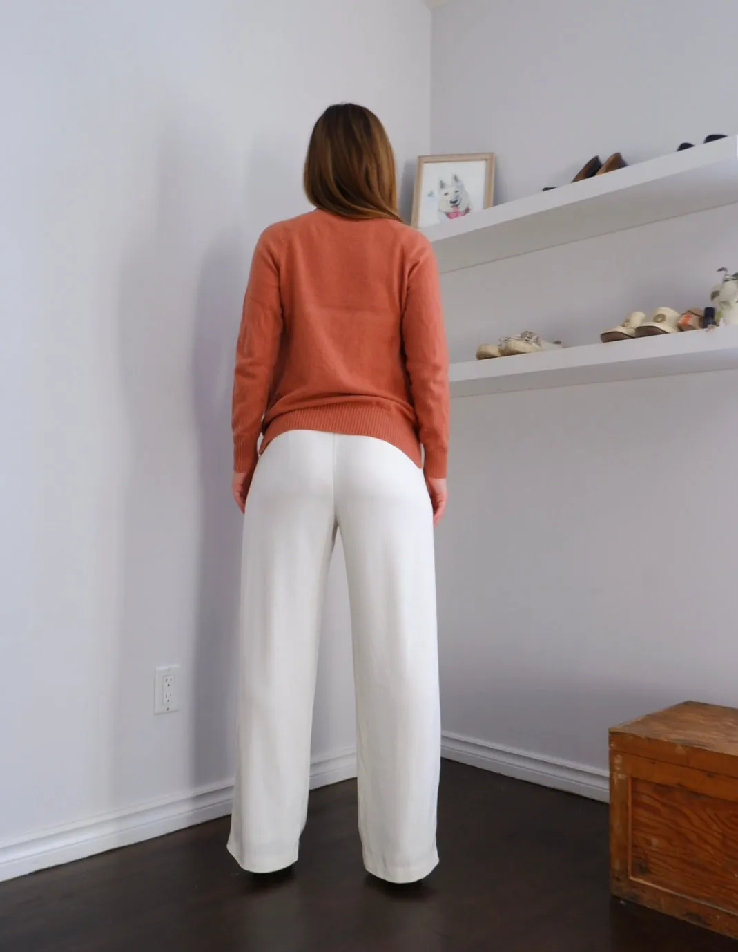 90s White High-Rise Straight Leg Trousers - 27