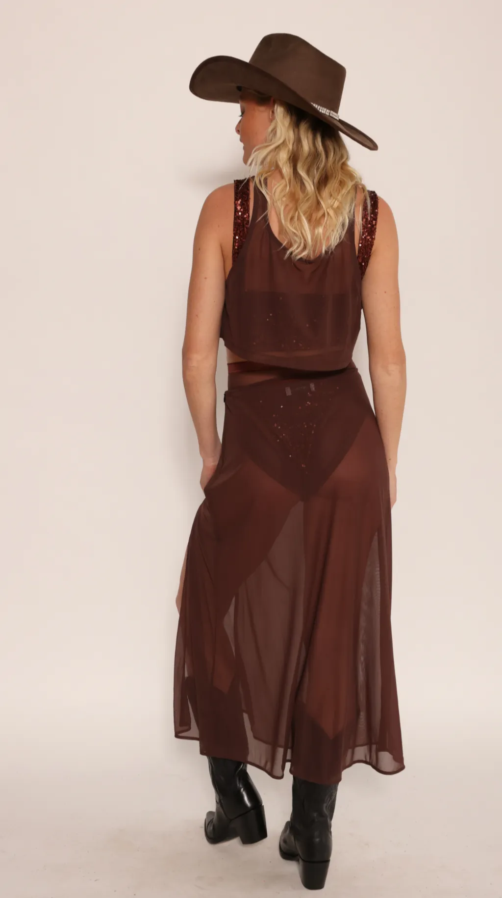 Agnes Midi Skirt in Sheer