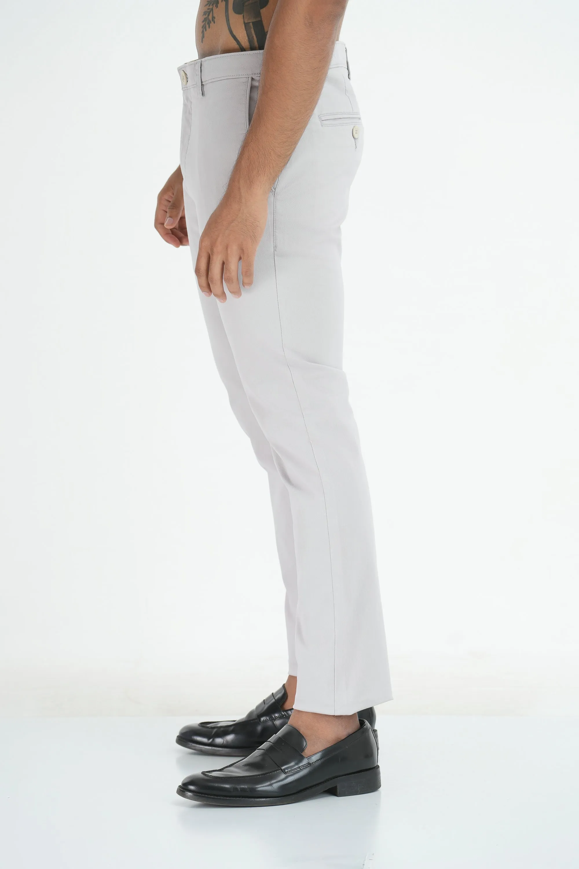 Ashton Twill Chinos - Light grey