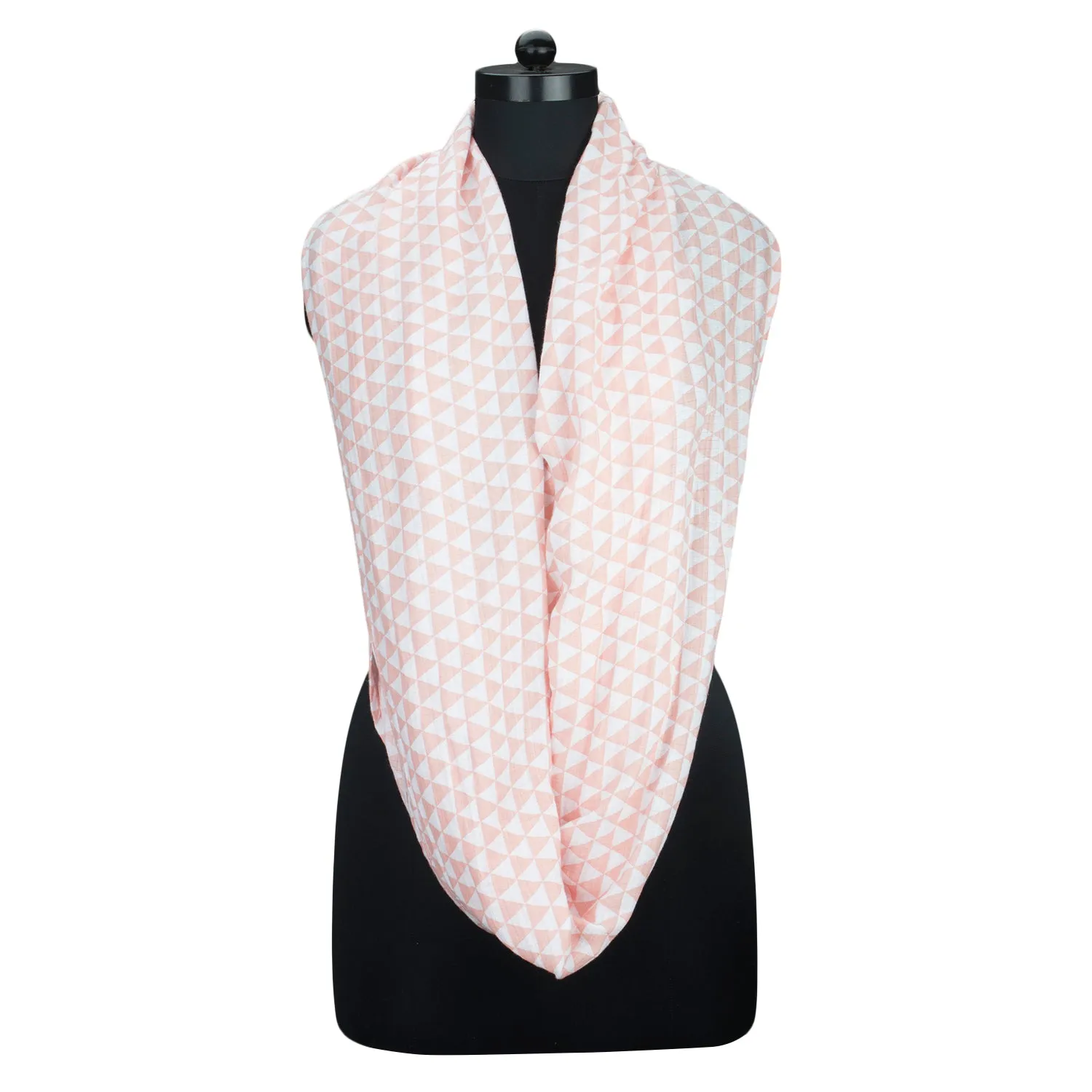 Bacati - Olivia Triangles Coral Muslin Nursing Scarf
