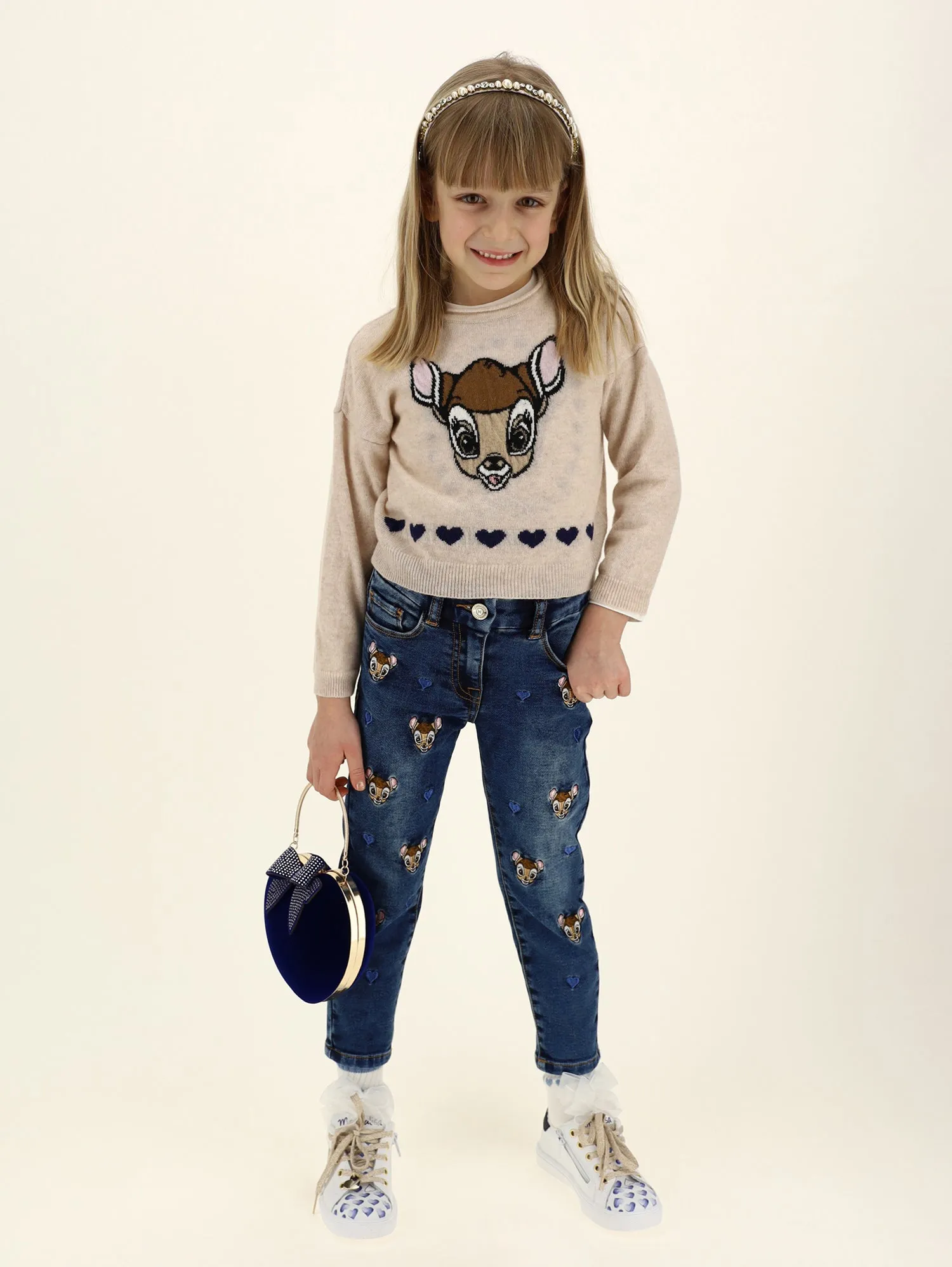 Beige Knitted Bambi Jumper