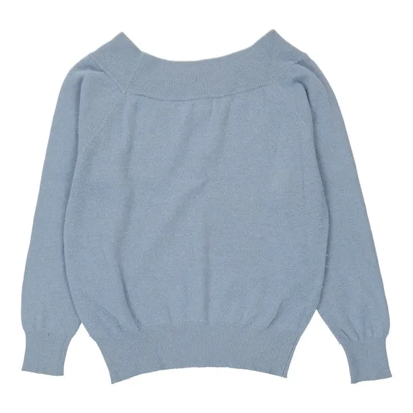 Benetton Jumper - Large Blue Wool Blend