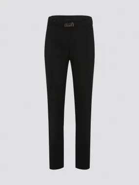 Black Belted Pleated Trousers