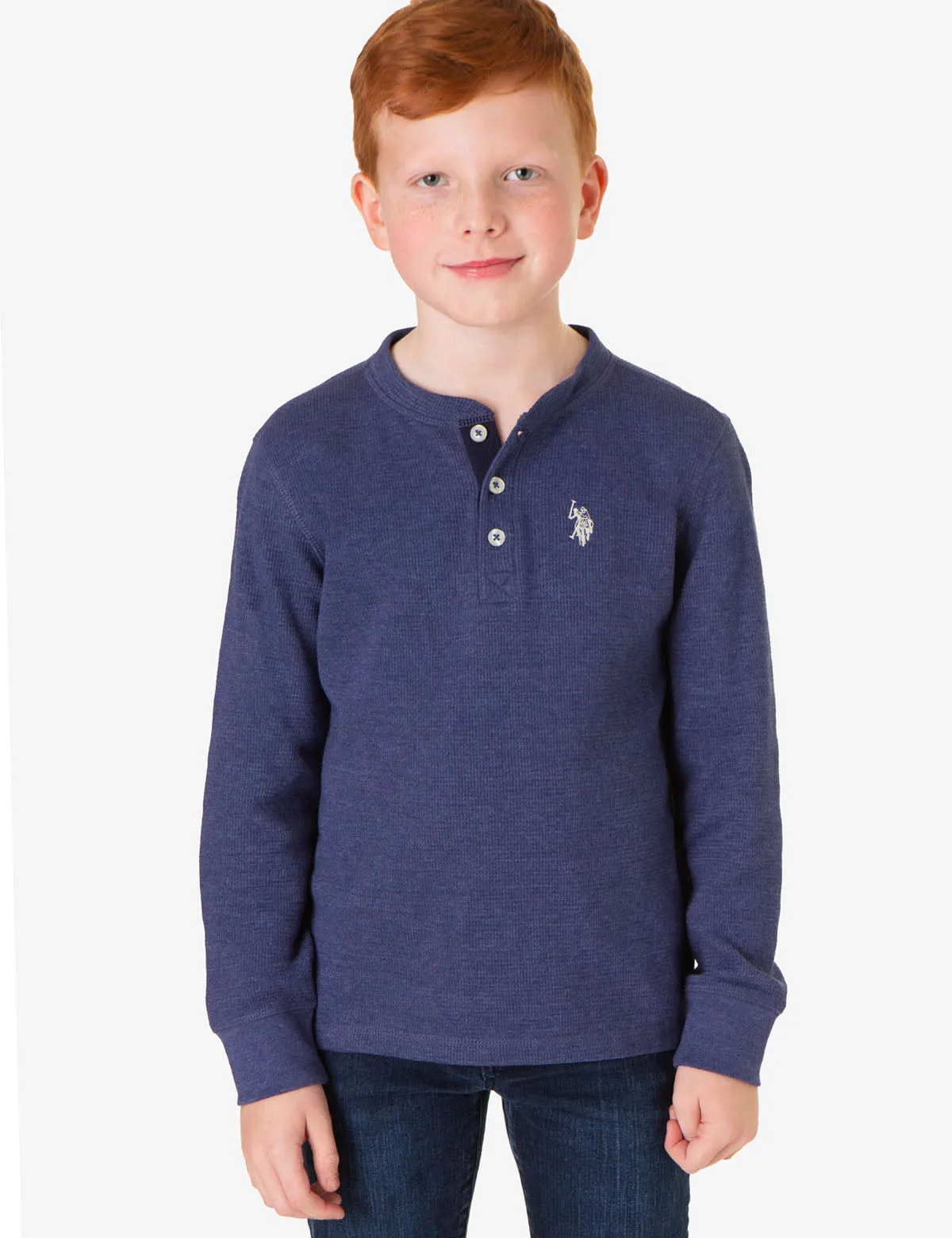 BOYS LONG SLEEVE THERMAL HENLEY