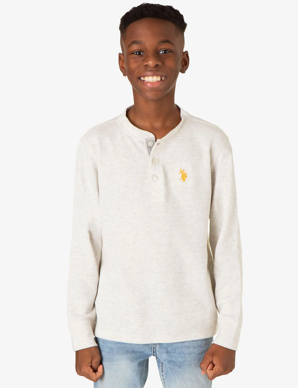 BOYS LONG SLEEVE THERMAL HENLEY