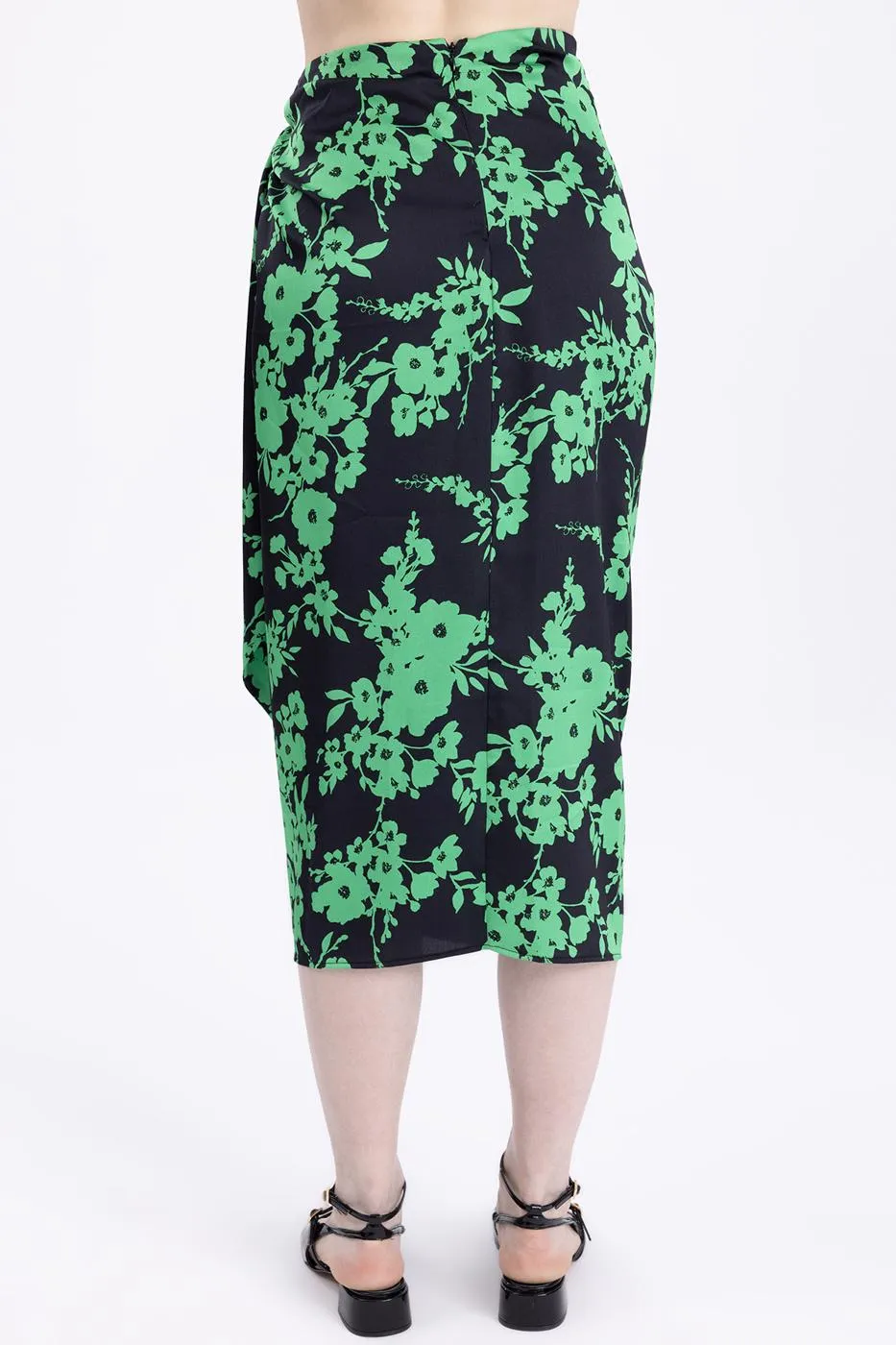 BSL Women Midi skirt with deep slit - Plainfield