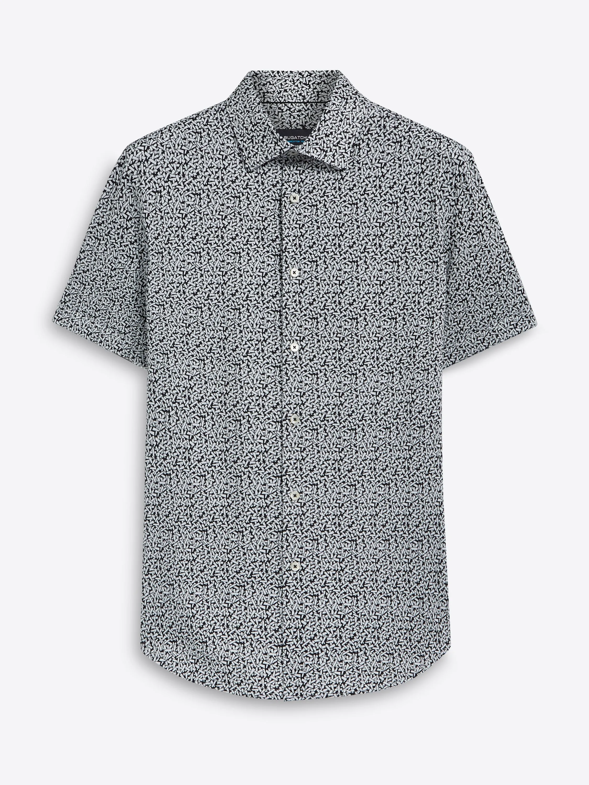 Bugatchi - Short Sleeve Modern Fit Shirt - OOOHCotton Tech - 8 way Stretch - BF9009F40