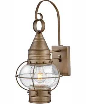Cape Cod 1-Light Small Wall Mount Lantern in Burnished Bronze