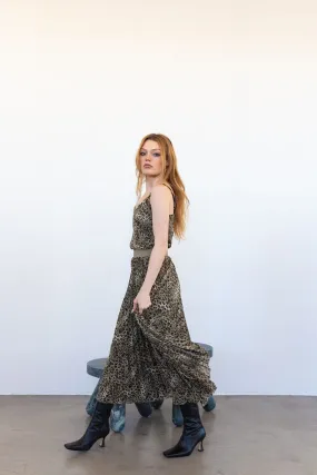 Classic Animal Chiffon Midi Skirt