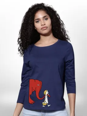 Cute Friendship Printed Womens T-shirt 4 Quarter Sleeve