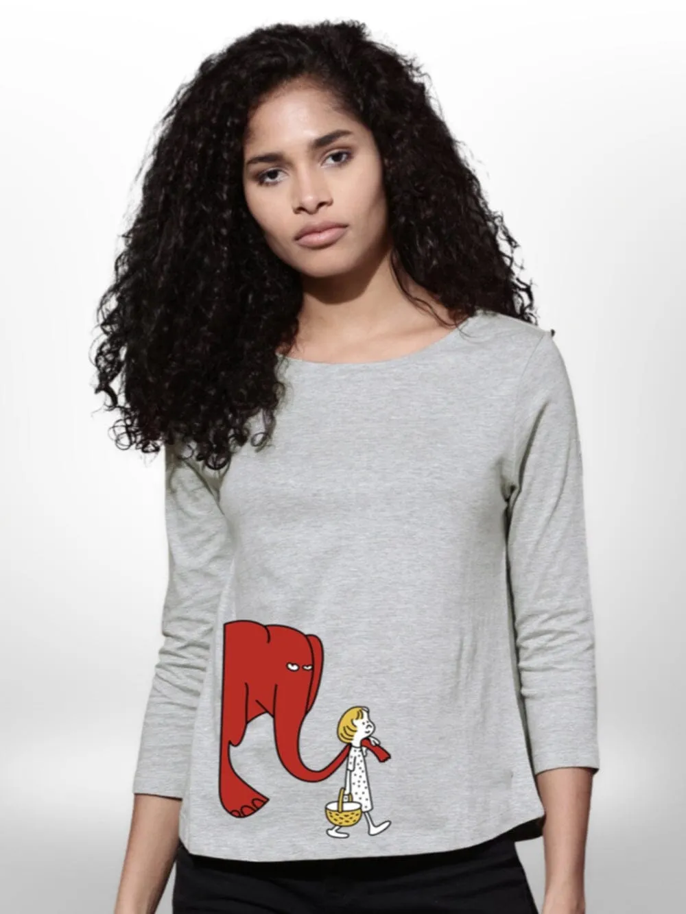 Cute Friendship Printed Womens T-shirt 4 Quarter Sleeve