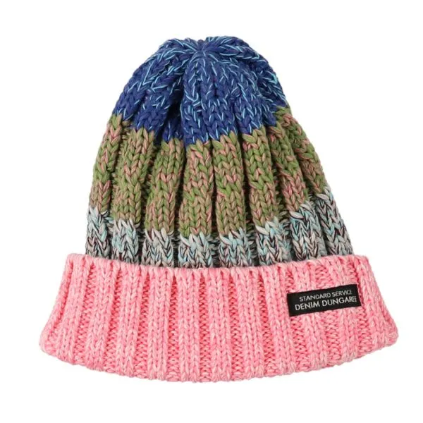 Denim Dungaree Mixed Knit Cap - S, L