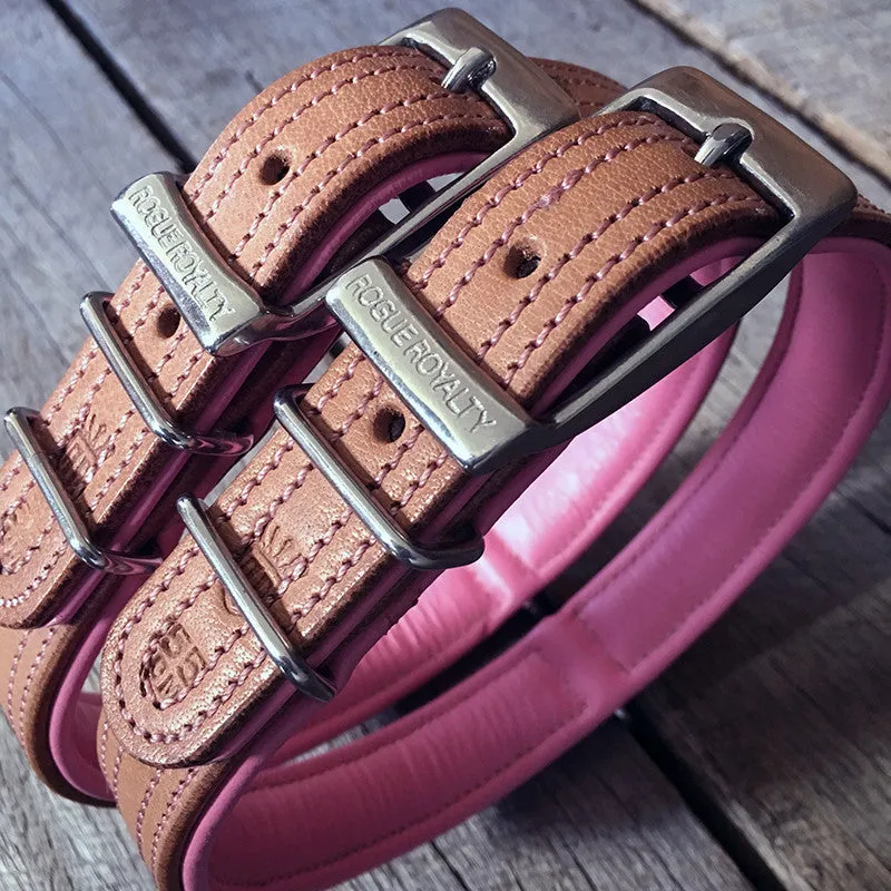 Dog Collar - Tuscan Rogue Tan|Pink