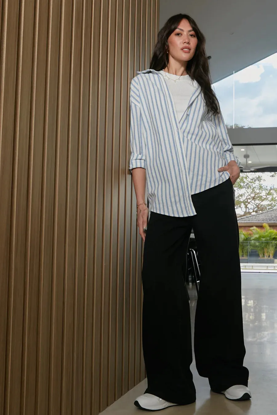 Dricoper | Mila Black Mid Rise Palazzo Jeans