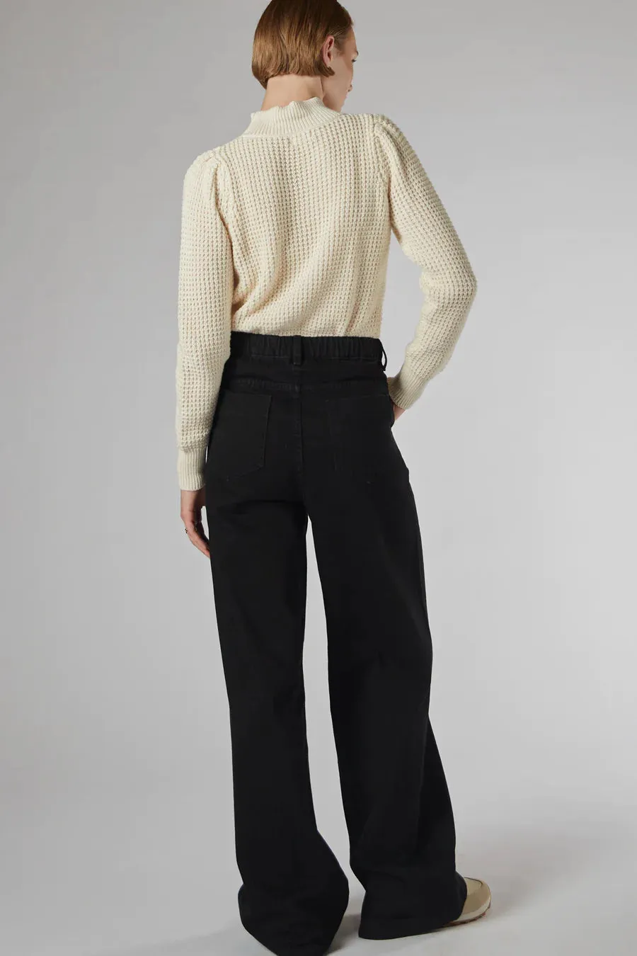 Dricoper | Mila Black Mid Rise Palazzo Jeans