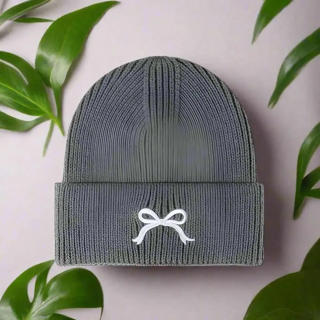 Embody | Embroidered Bow Knit Hat