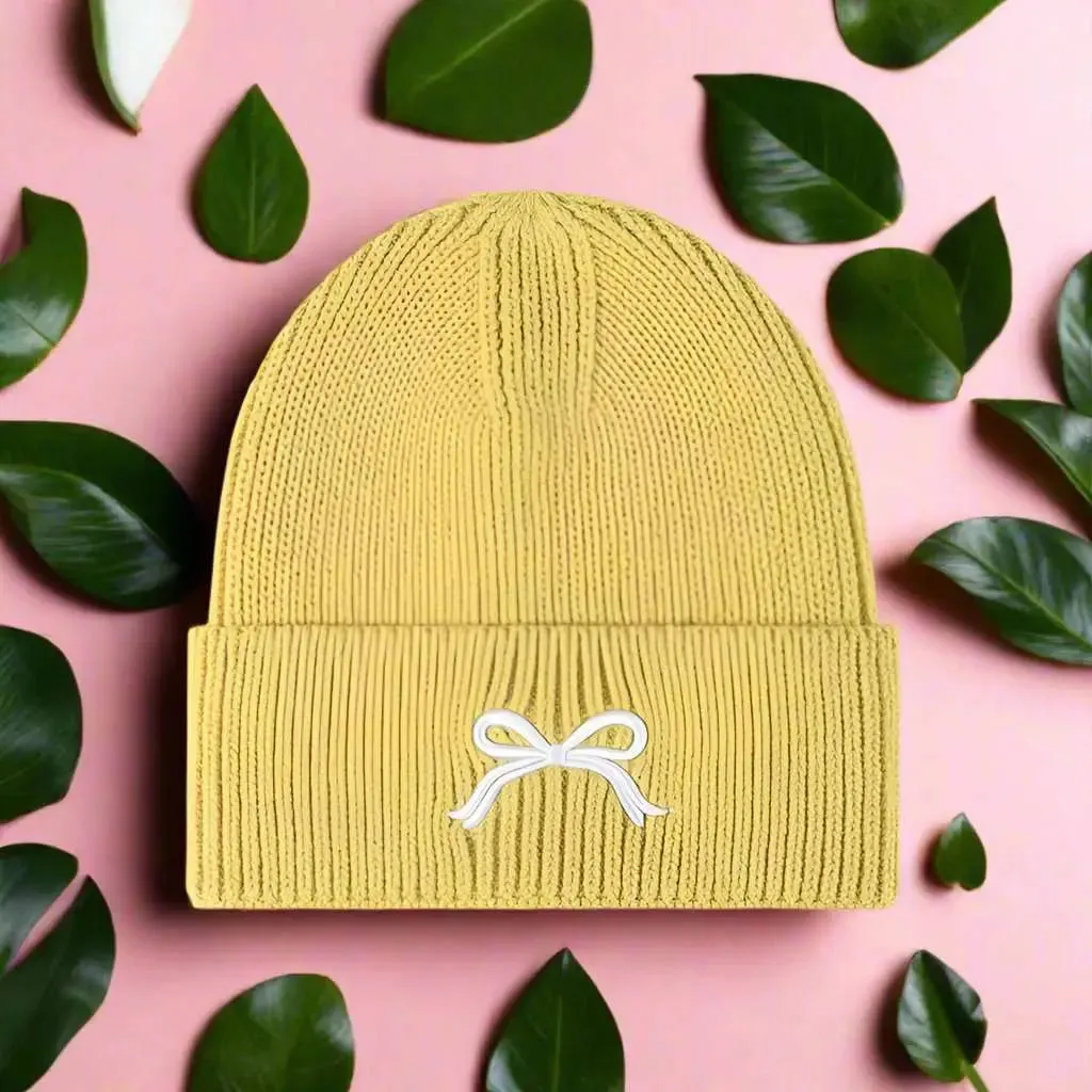 Embody | Embroidered Bow Knit Hat