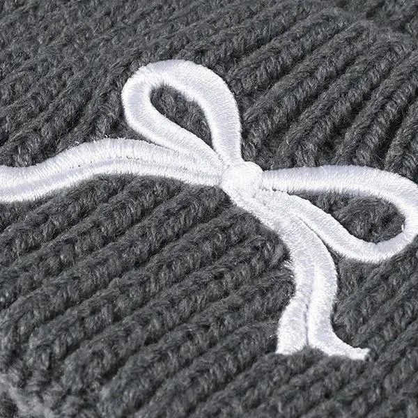 Embody | Embroidered Bow Knit Hat