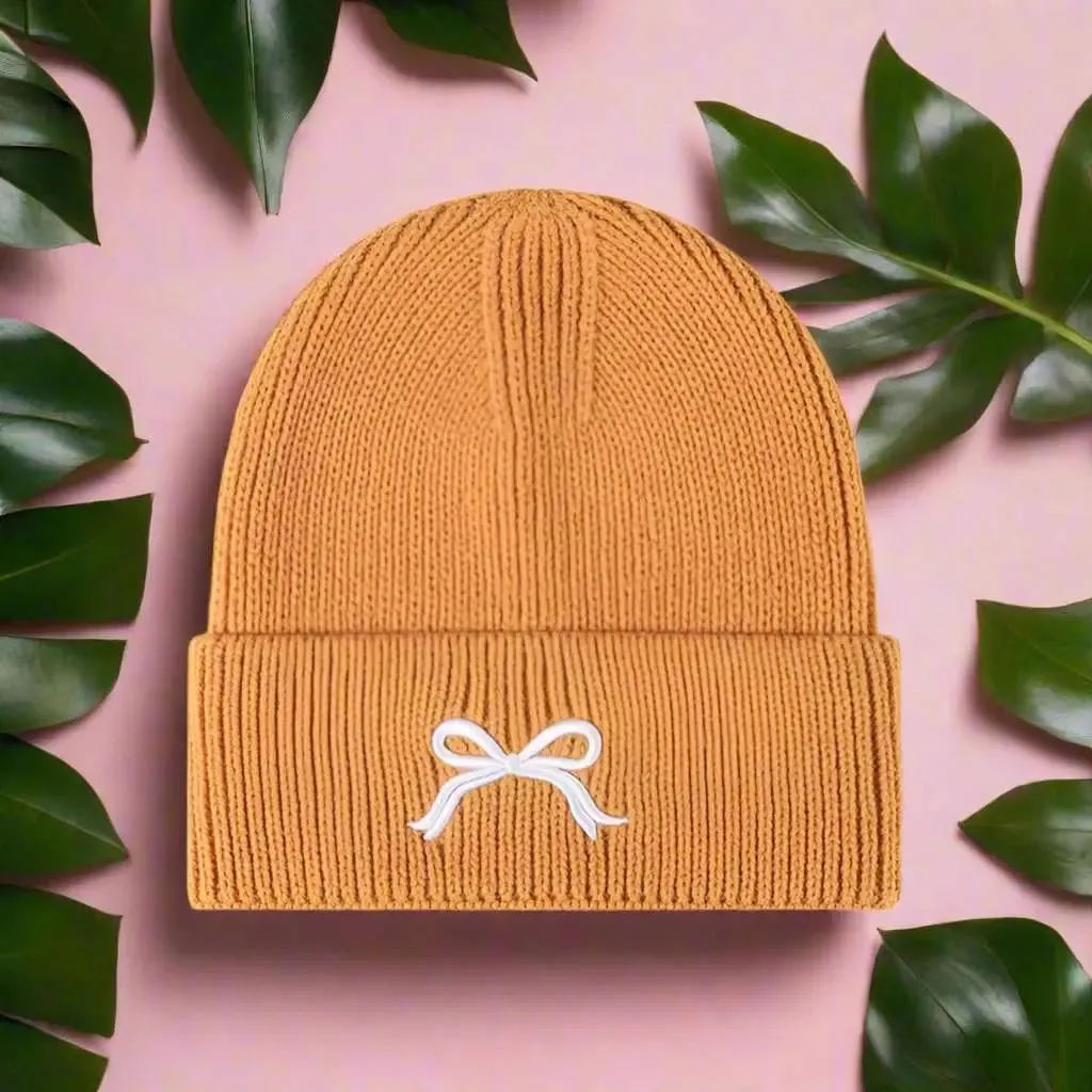 Embody | Embroidered Bow Knit Hat