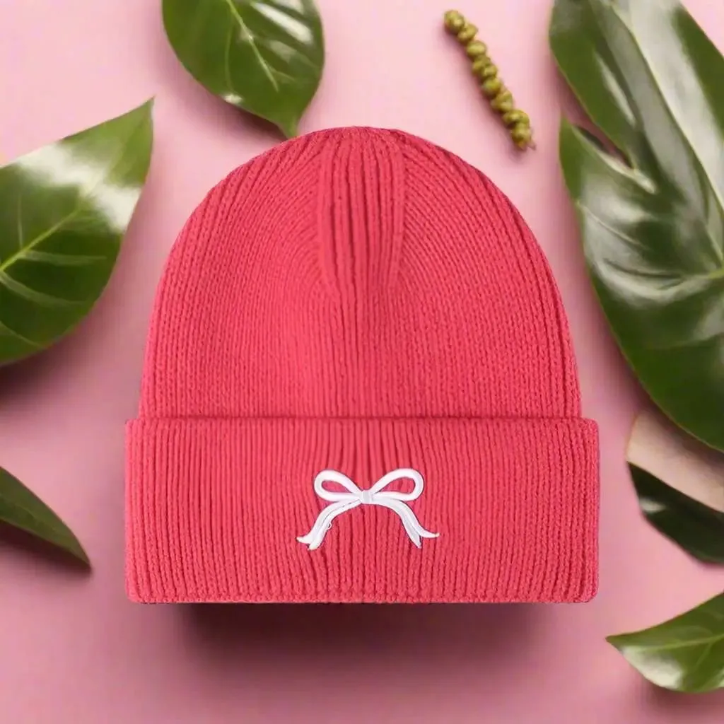 Embody | Embroidered Bow Knit Hat