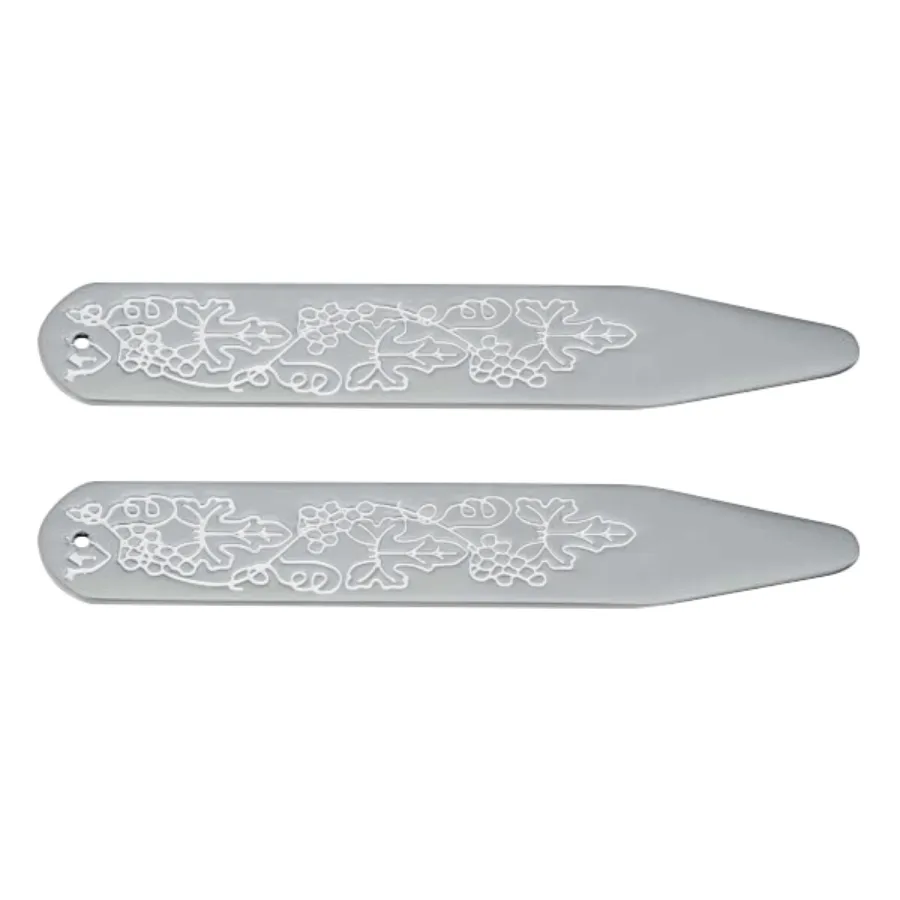 Engraved Vintage Styled 60mm Collar Stays