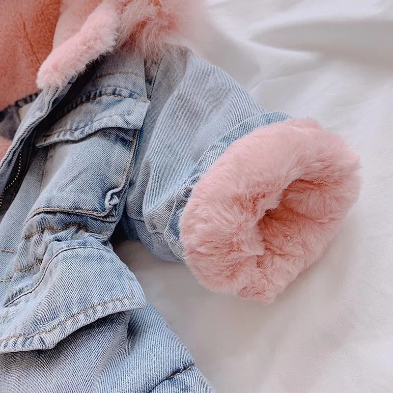 Faux Fur Denim Jacket