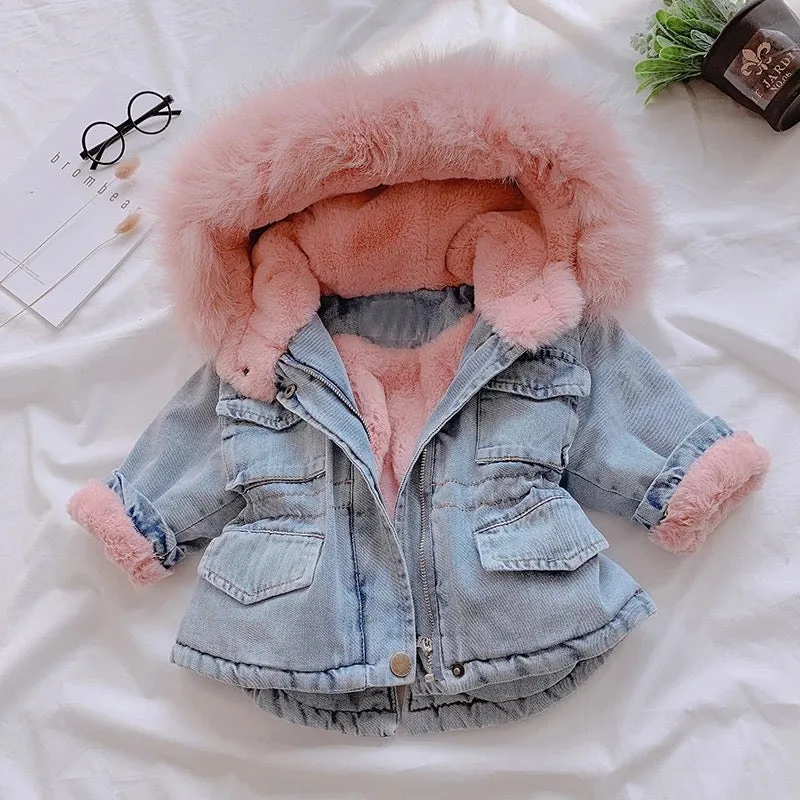 Faux Fur Denim Jacket