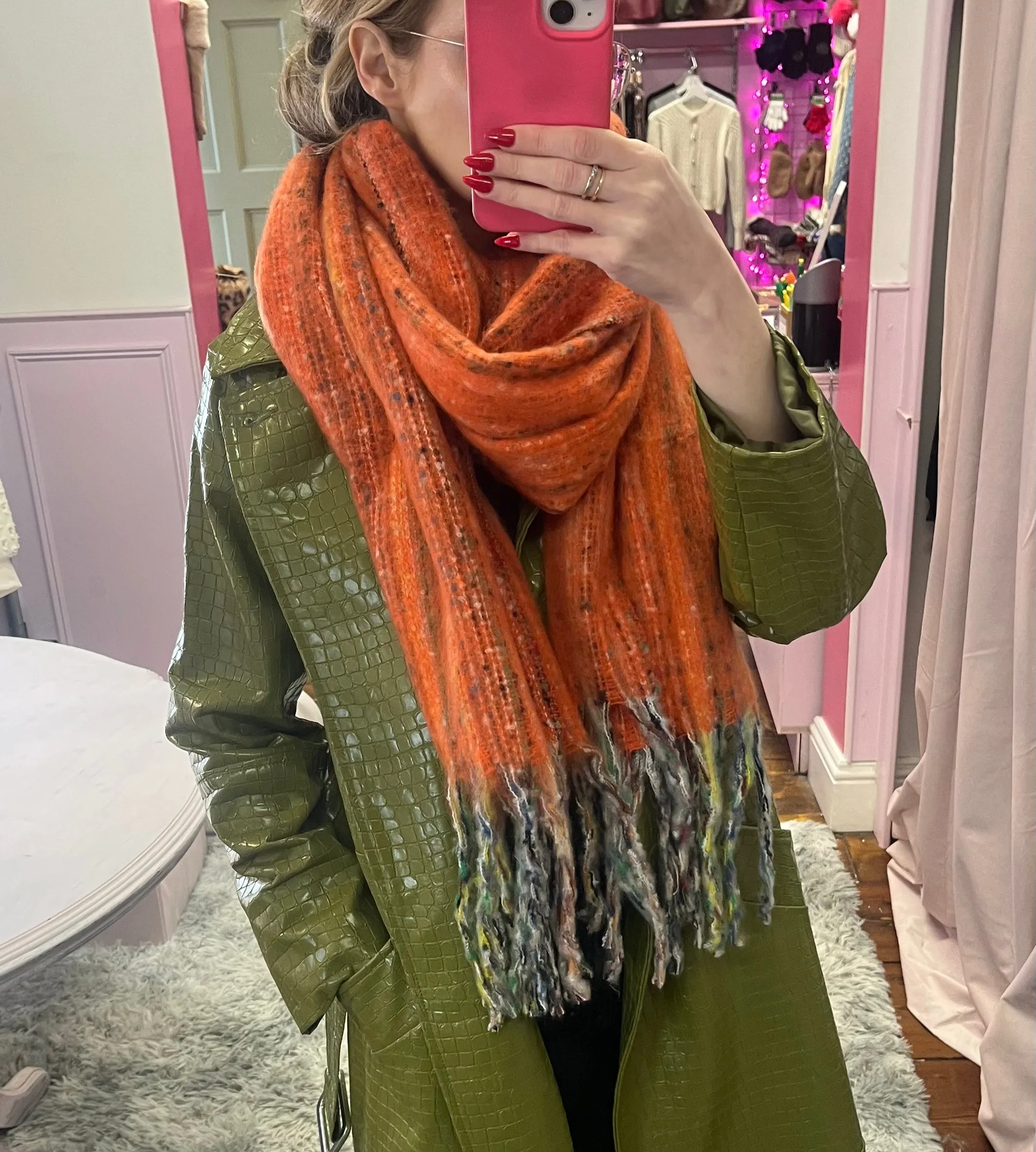Fluffy Tassel Edge Scarf