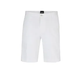 Hugo Boss Mens slim-fit shorts in stretch-cotton twill Size 30 White