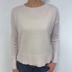 Ice Pink Boxy Cashmere Crew Neck Jumper
