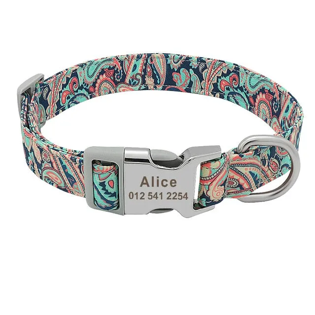 Leo Colourful Personalised Dog Collar