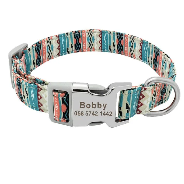 Leo Colourful Personalised Dog Collar