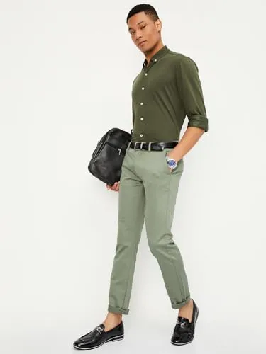 Max Men's Slim Casual Pants (SCCSCFE23911KNKHAKI_Khaki