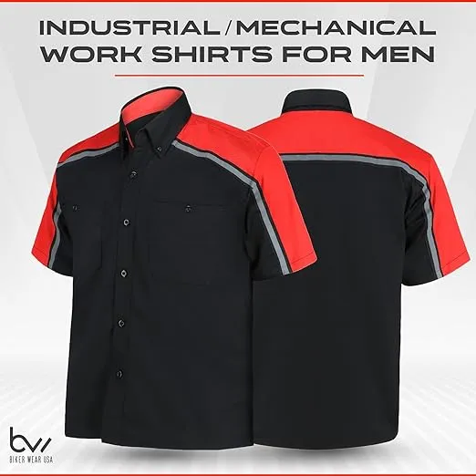 Mechanic Work Shirt Black-Red WSM-BKRD