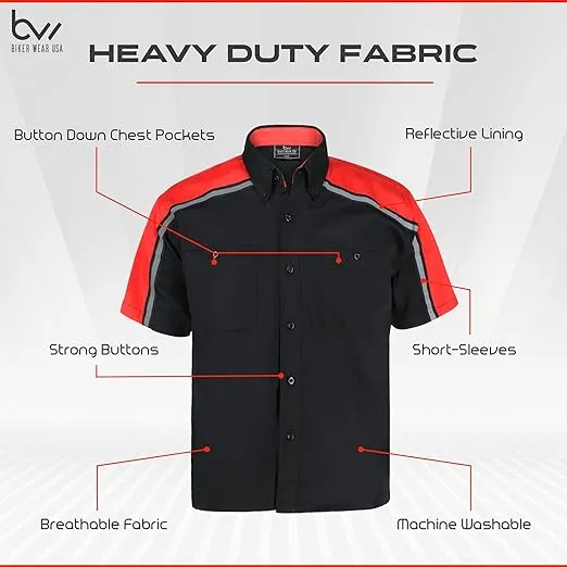 Mechanic Work Shirt Black-Red WSM-BKRD