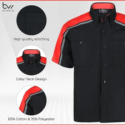 Mechanic Work Shirt Black-Red WSM-BKRD