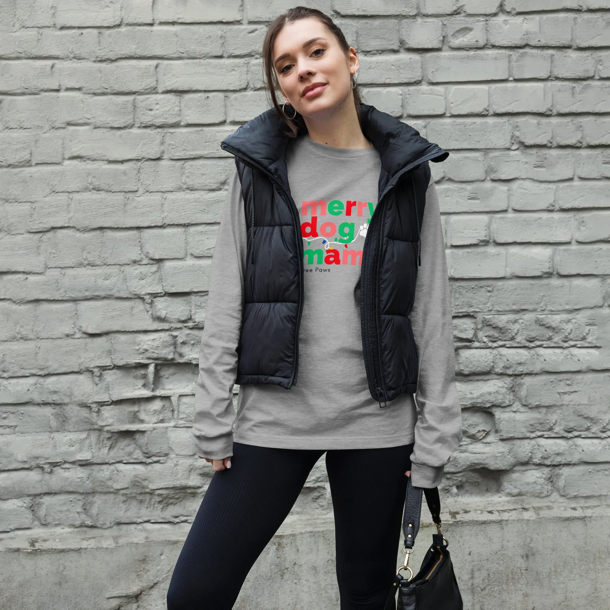 Merry Dog Mom Long Sleeve Tee