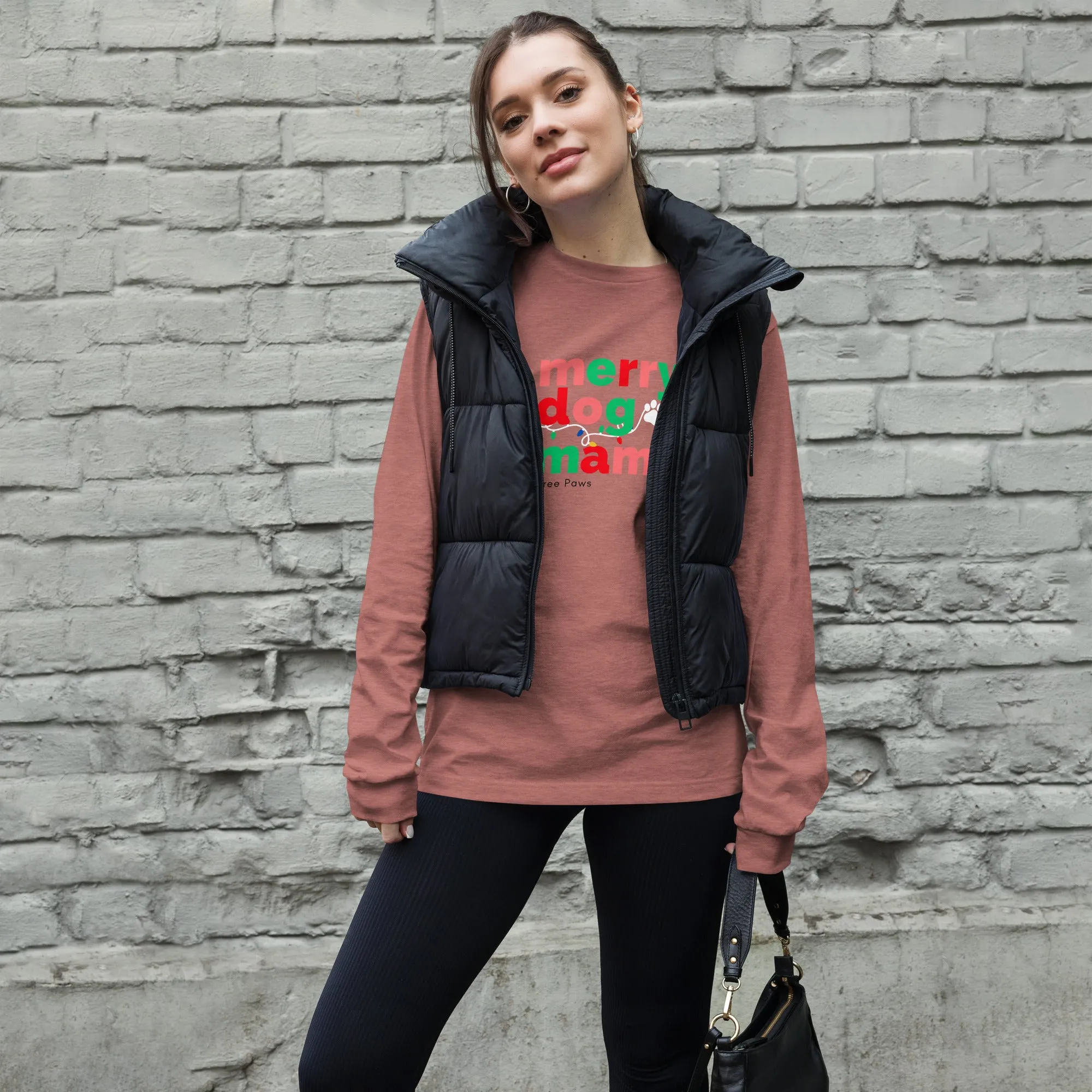 Merry Dog Mom Long Sleeve Tee
