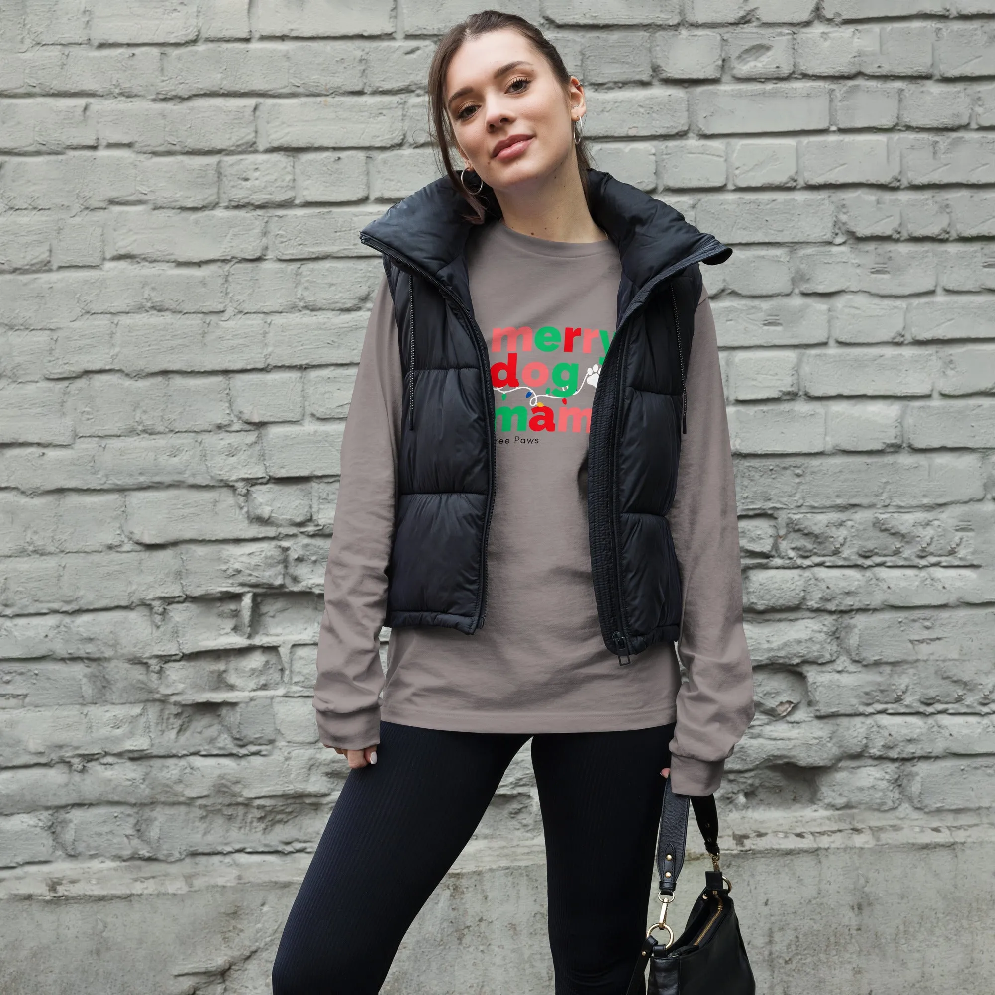 Merry Dog Mom Long Sleeve Tee