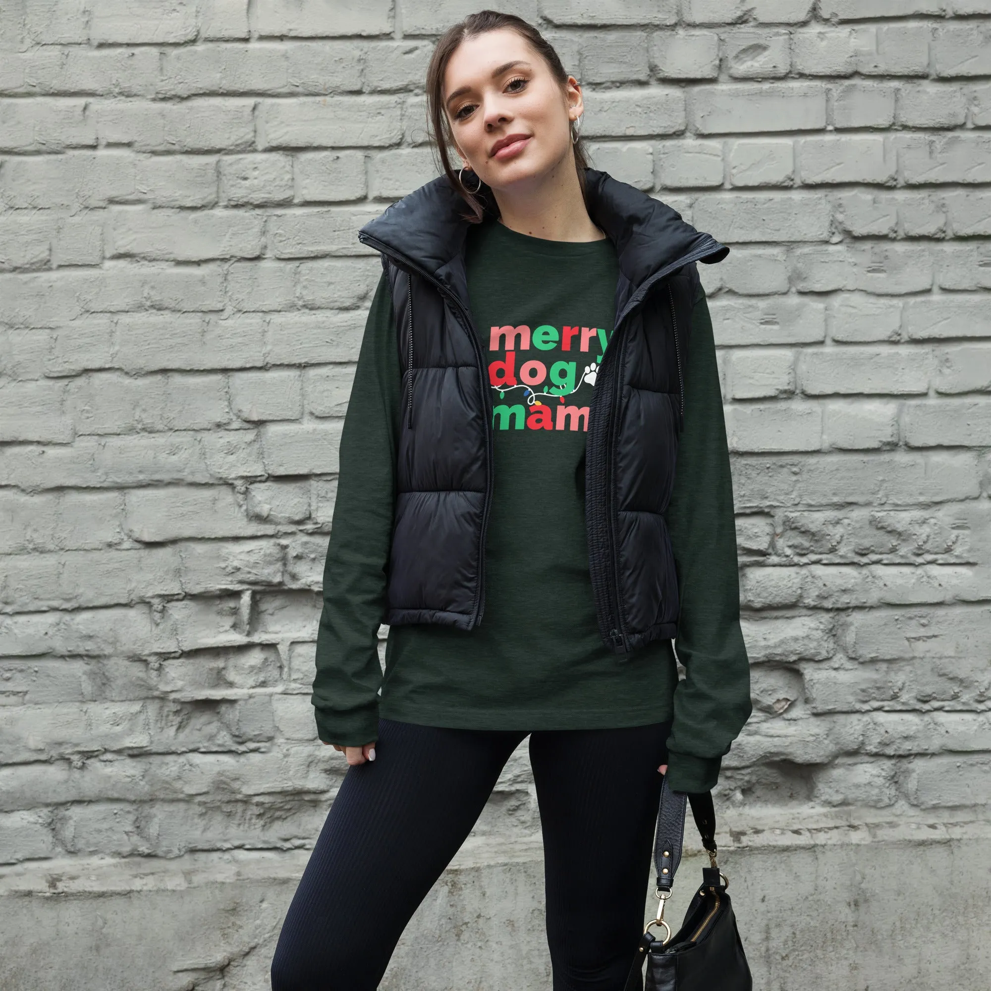Merry Dog Mom Long Sleeve Tee