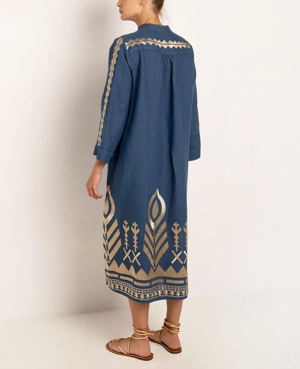 MIDI LINEN KAFTAN "FEATHER"