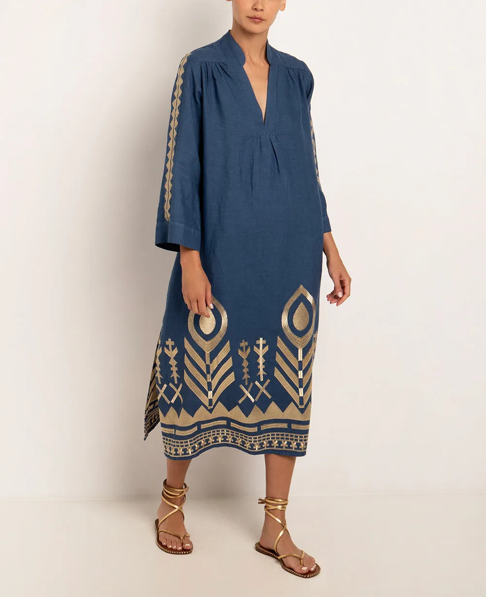MIDI LINEN KAFTAN "FEATHER"