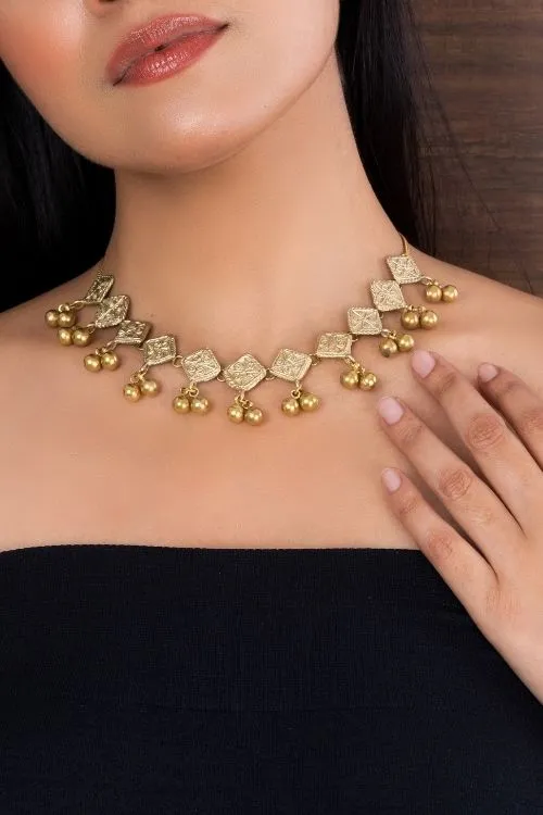 Miharu Square Dokra Sequence Versatile Choker