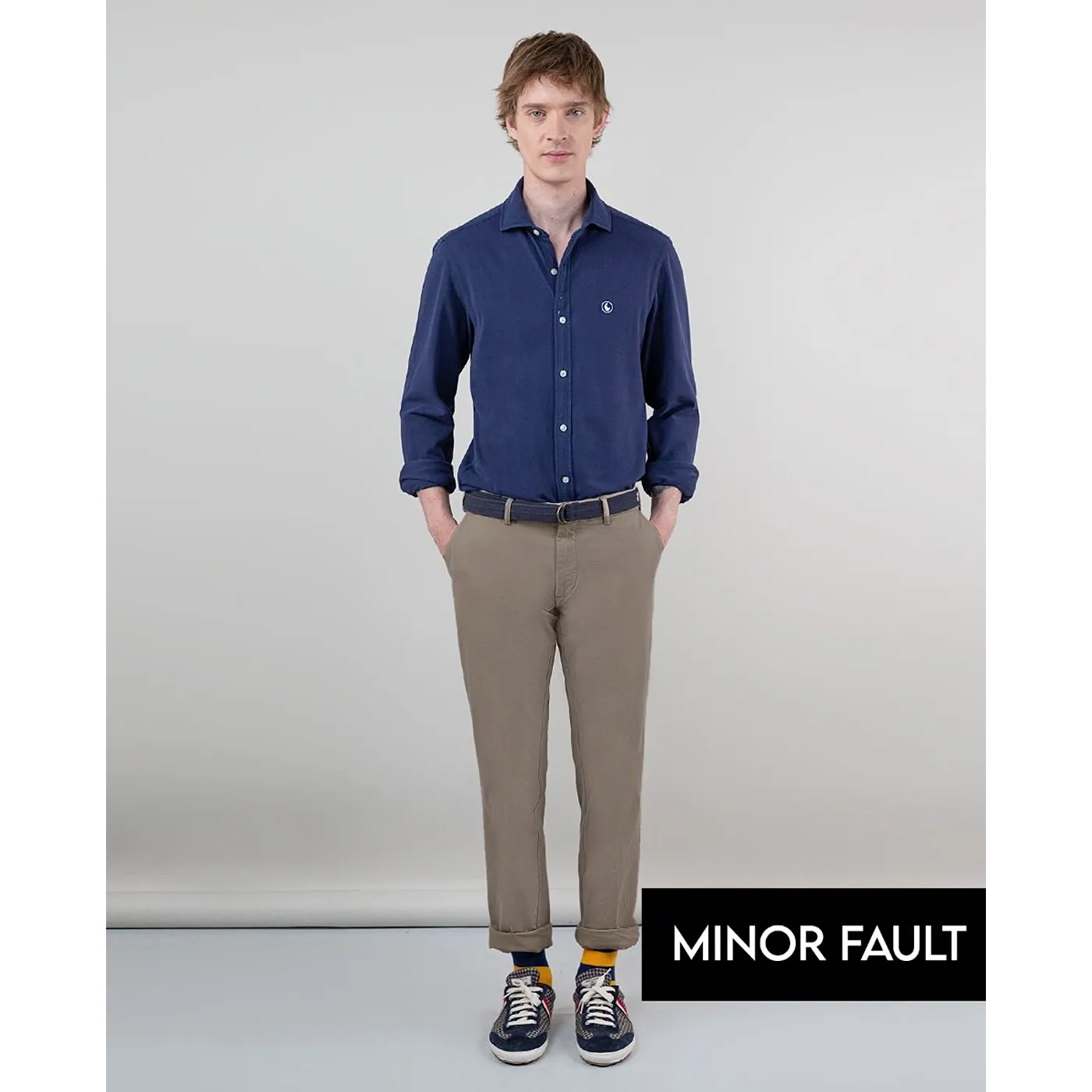(Minor Fault) Khaki Basic Cotton Chinos