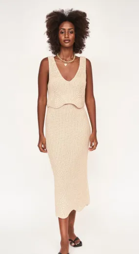 Mirth Aries Slim Knit Skirt in Shell