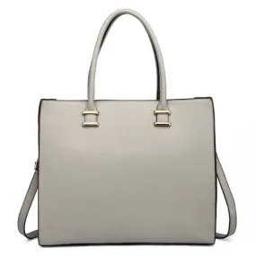 Miss Lulu Leather Look Classic Square Shoulder Bag Grey - Stylish and Versatile