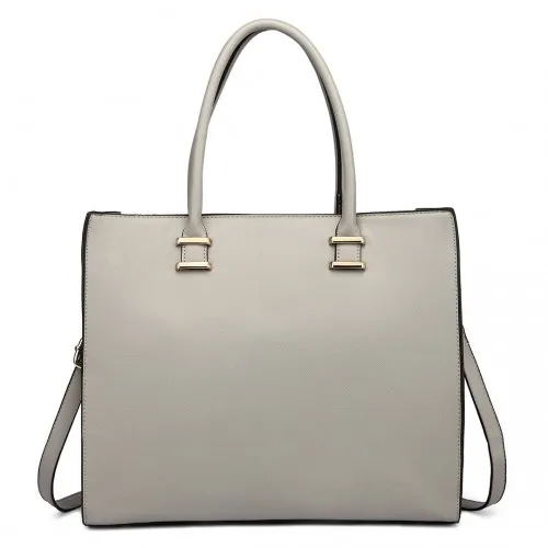 Miss Lulu Leather Look Classic Square Shoulder Bag Grey - Stylish and Versatile