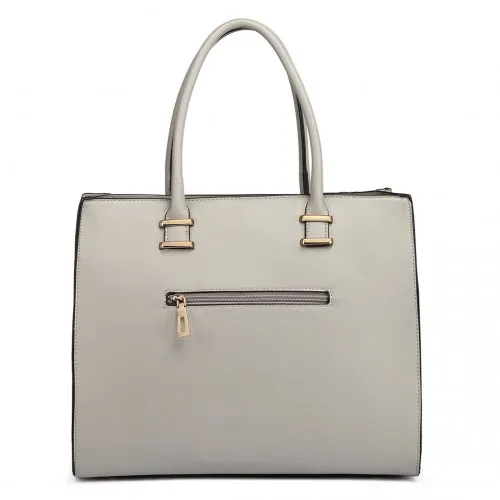 Miss Lulu Leather Look Classic Square Shoulder Bag Grey - Stylish and Versatile